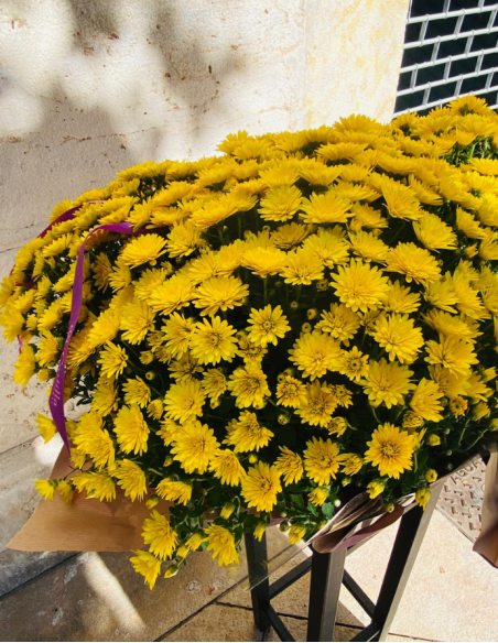Jardinera Crisantemos Amarillos