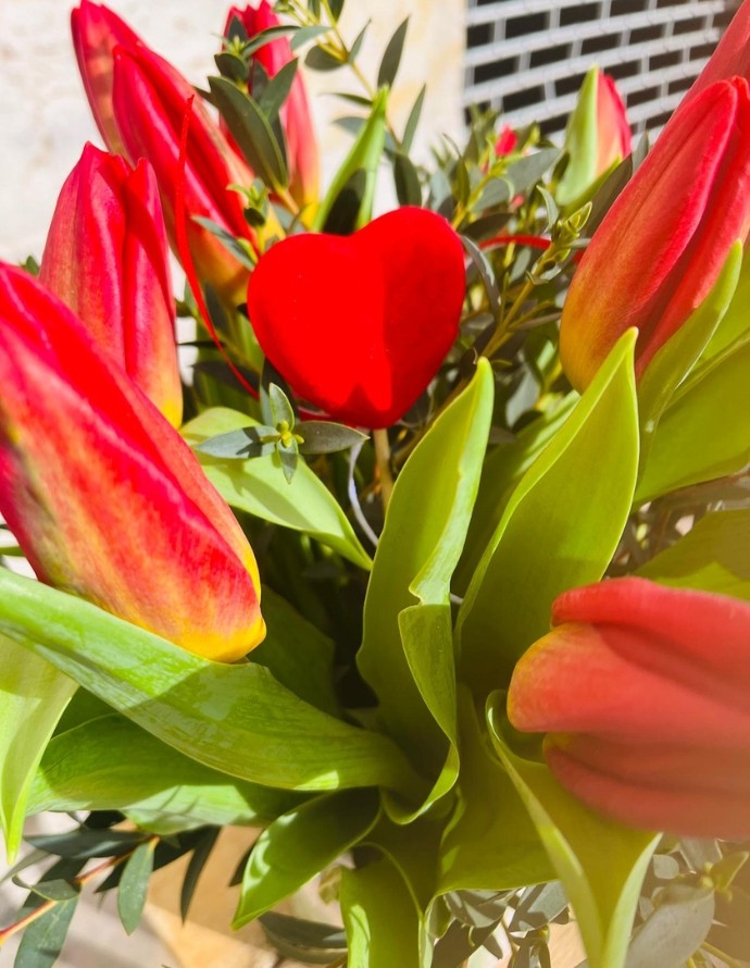 Tulipanes con cerámica