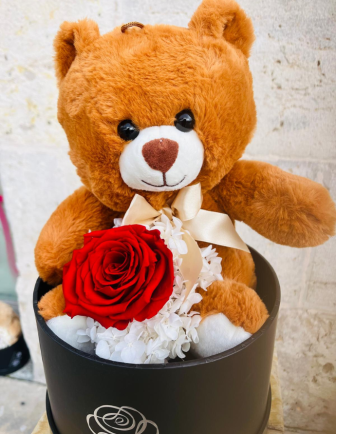 Teddy Oso con Flor Preservada Grande 2