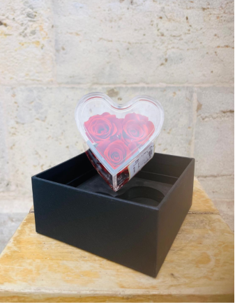 Flowercube Corazón Pequeño 3 Rosas Rojas 2