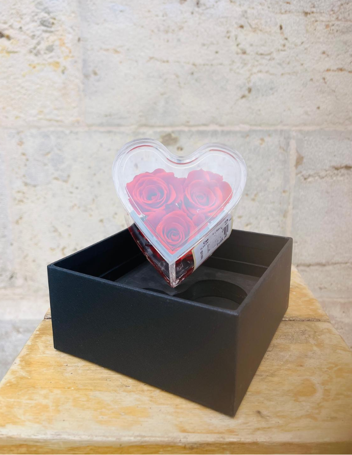 Flowercube Corazón Pequeño 3 Rosas Rojas