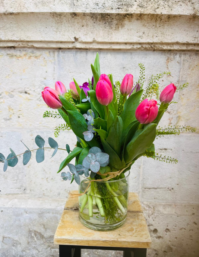 Ramo de Tulipanes Rosas y Morados