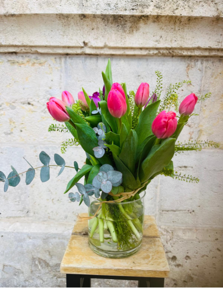 Ramo de Tulipanes Rosas y Morados