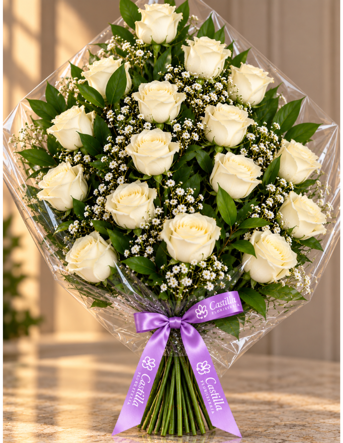Ramo 16 Rosas Blancas