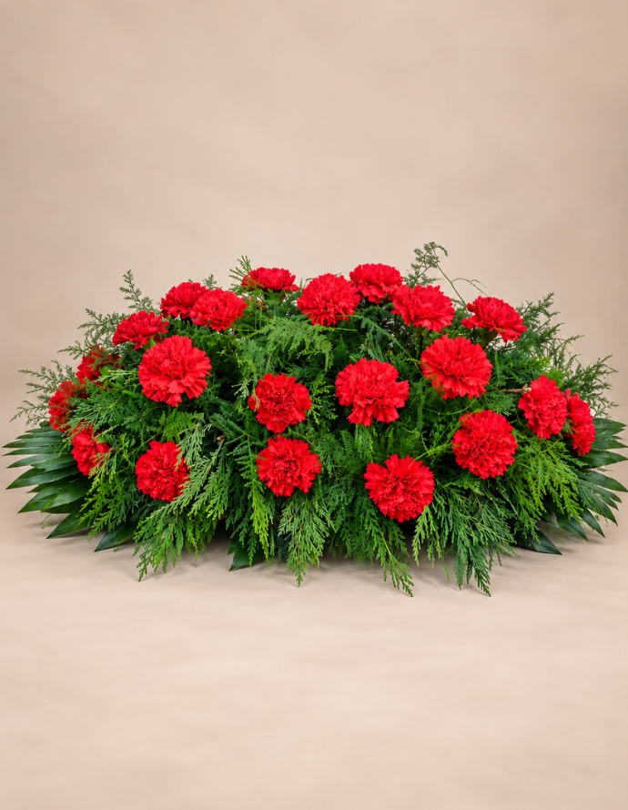 Centro Alargado 24 Claveles Rojos