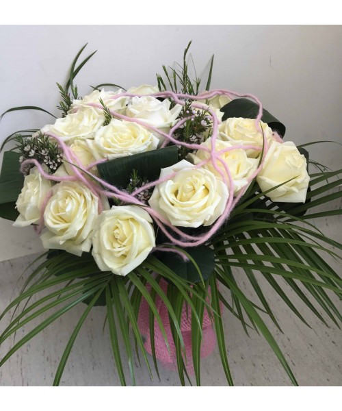 Bouquet  de 24 rosas blancas