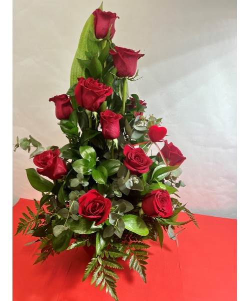 Amor en Centro decorativo 12 rosas